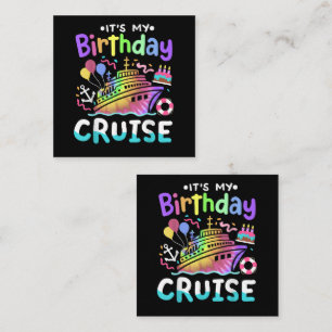It's My Birthday Cruise Tie Dye Vacation Trip Enclosure Card