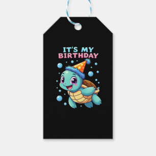 It's My Birthday Cute Sea Turtle Ocean Birthday Pa Gift Tags