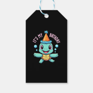 It's My Birthday Cute Sea Turtle Ocean Birthday Pa Gift Tags