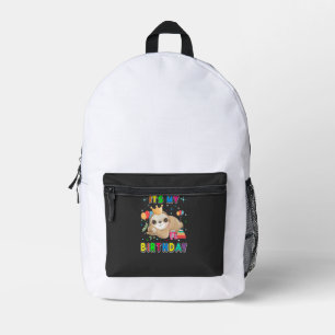 Its My Birthday Cute Sloth Birthday Party Costumes Printed Backpack