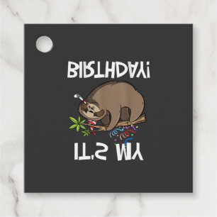 It's My Birthday Cute Sloth Party Outfit T-Shirt Favour Tags