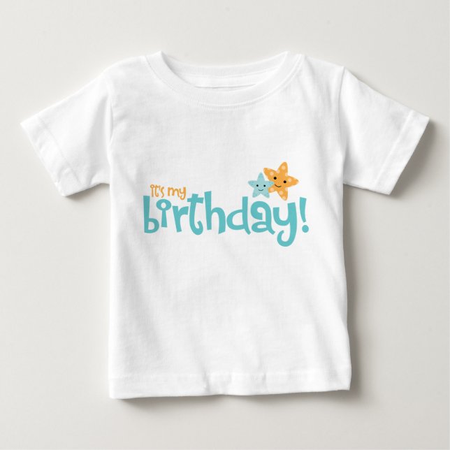 "It's my Birthday" Cute Starfish Kids Baby T-Shirt (Front)
