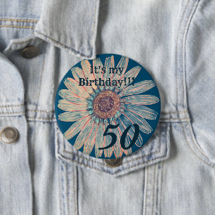 It's my Birthday!! Flower Personalised Birthday 10 Cm Round Badge