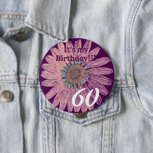 It's my Birthday!! Flower Personalised Birthday 10 Cm Round Badge