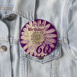 It's my Birthday!! Flower Personalised Birthday 10 Cm Round Badge