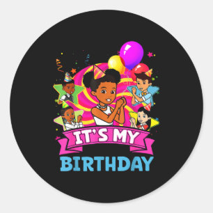 It's My Birthday Girl Gracie Nk Doll Family Decora Classic Round Sticker