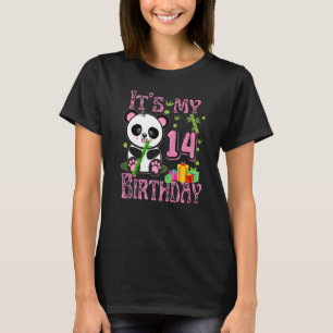 Its My Birthday Girl Panda 14 Years Old Girls Pand T-Shirt