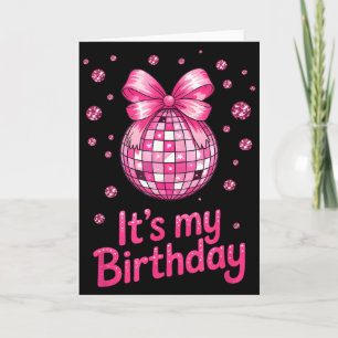 Its My Birthday Girls Women Groovy Birthday Party Card