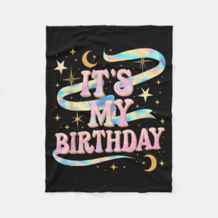 Its My Birthday Girls Women Groovy Coquette Bday  Fleece Blanket