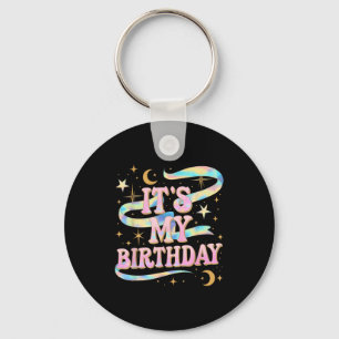 Its My Birthday Girls Women Groovy Coquette Bday Key Ring
