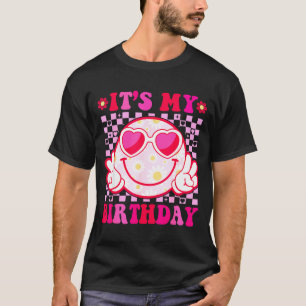 Its My Birthday Groovy Smile Face Women Girls Teen T-Shirt