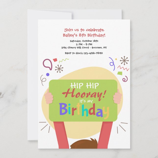 It's My Birthday Invitation (Front)