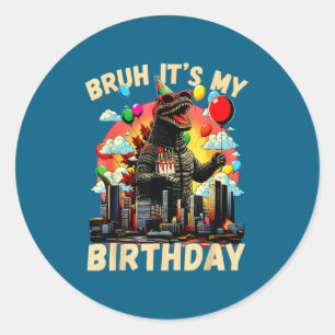 It's My Birthday Kaiju Birthday Party Japan Monste Classic Round Sticker