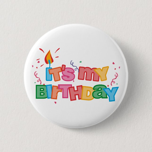 It's My Birthday Letters Button (Front)