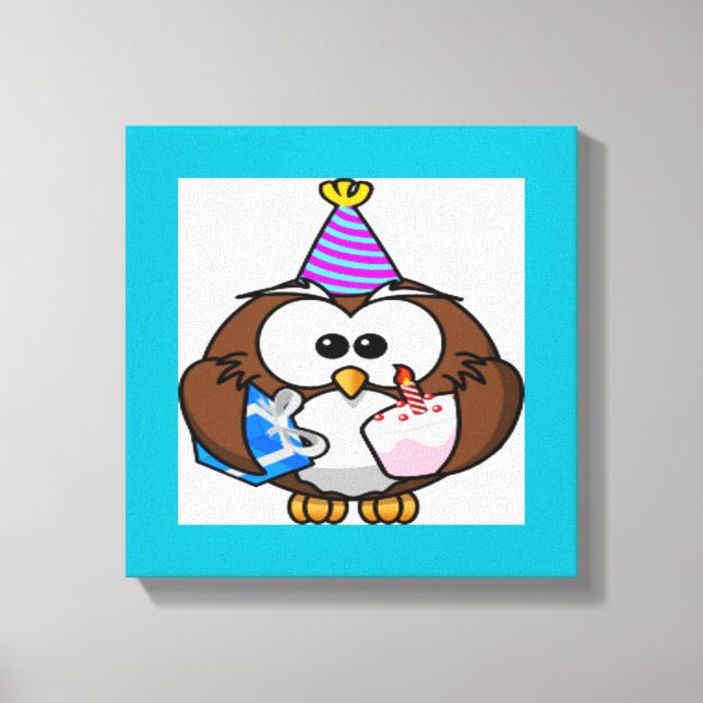 "IT'S MY BIRTHDAY" OWL CANVAS PRINT (Front)