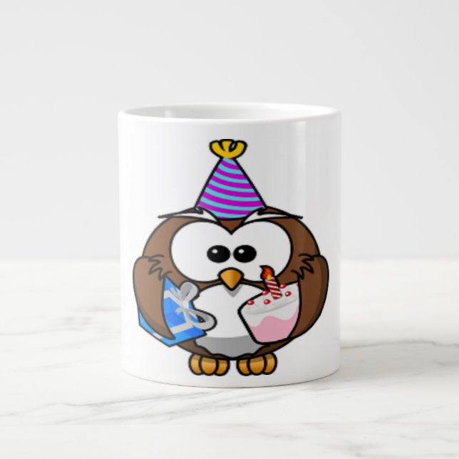 "IT'S MY BIRTHDAY" OWL LARGE COFFEE MUG (Front)