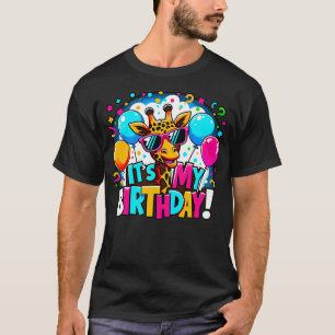 It's my Birthday Party Giraffe Birthday Girl T-Shirt