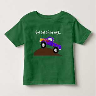 It's My Birthday Purple Flames Monster Truck Toddler T-Shirt