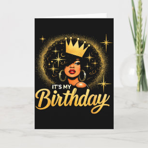 Its My Birthday Queen African American Afro Black  Card
