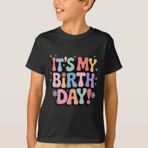 Its My Birthday Retro Pastel Flowers Celebration B T-Shirt