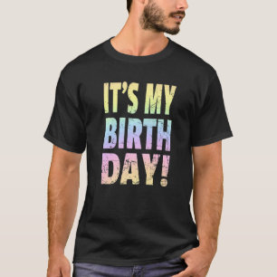 It's My Birthday  Retro Pastel Rainbow Birthday Pa T-Shirt