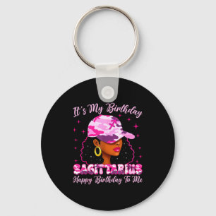 It's My Birthday Sagittarius Black Woman Nk Camo Key Ring