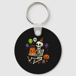 Its My Birthday Skeleton Happy Halloween Party Fun Key Ring