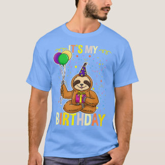 Its My Birthday Sloth Animal  T-Shirt