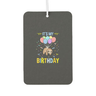 Its My Birthday Sloth T-Shirt Car Air Freshener
