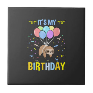 Its My Birthday Sloth T-Shirt Tile