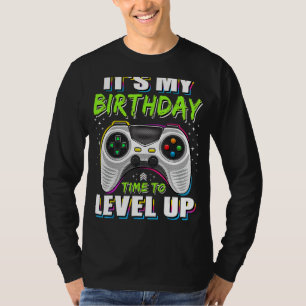 It's My Birthday Time to Level Up Video Game  Boys T-Shirt