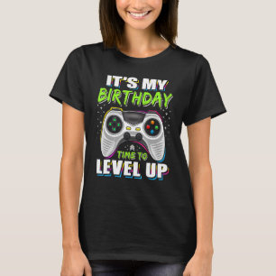 It's My Birthday Time to Level Up Video Game  Boys T-Shirt