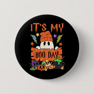 Its My Boo Day Booday Kids Cute Ghost Birthday Gho 6 Cm Round Badge