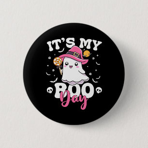 Its My Boo Day Cute Halloween Birthday Ghost Boy G 6 Cm Round Badge