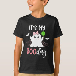 Its My Boo Day Cute Halloween Birthday Ghost Pink T-Shirt