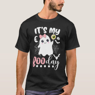 Its My Boo Day Cute Halloween Birthday Ghost Pink T-Shirt