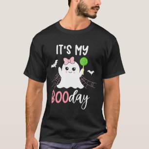 Its My Boo Day Cute Halloween Birthday Ghost Pink T-Shirt