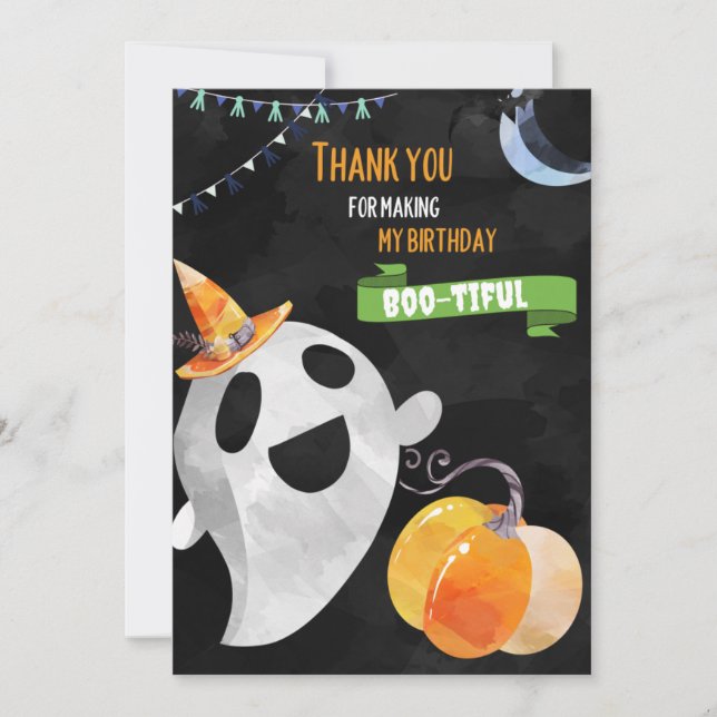 Its My Boo-Day Thank You Card (Front)