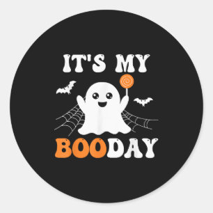 It's My Booday Ghost Birthday  Classic Round Sticker