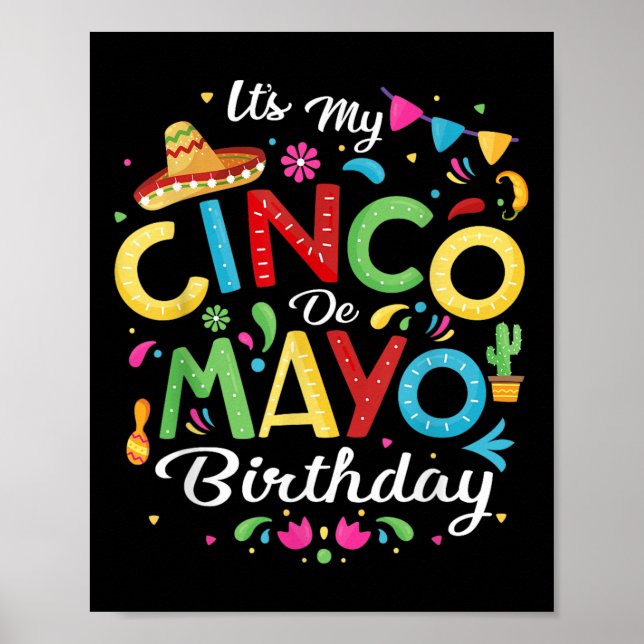 Its My Cinco De Mayo Birthday Funny Cinco De Mayo  Poster (Front)