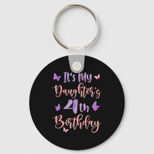 Its My Daughters 4th Birthday Butterfly Happy 4 Ye Key Ring