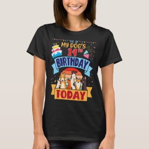 It's My Dog's 14th Birthday Today 14 Years Old Hap T-Shirt