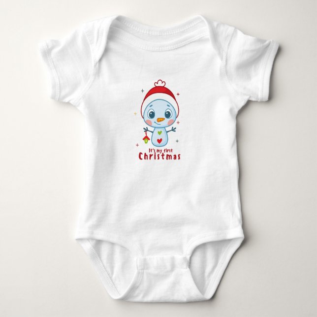 It's m'y first christmas baby bodysuit (Front)