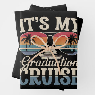 It's My Graduation Cruise Graduate Trip Ship Retro Wrapping Paper Sheet
