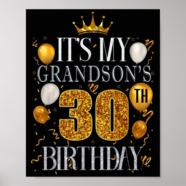 Its My Grandsons 30th Birthday Happy Birthday 30 Y Poster (Front)