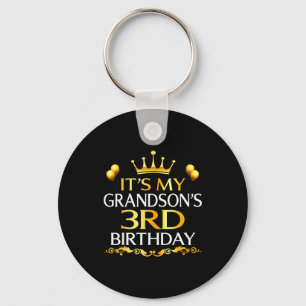 Its My Grandsons 3rd Birthday Happy Birthday 3 Yea Key Ring