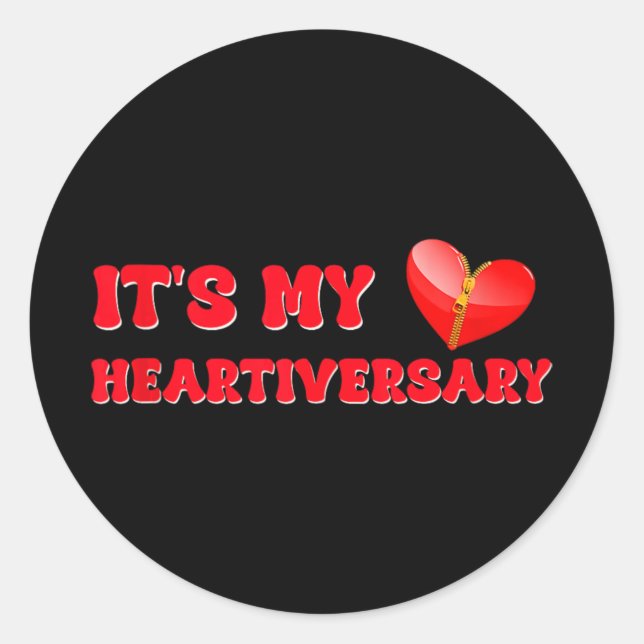 Its My Heartiversary Chd Awareness Hearts Diseases Classic Round Sticker (Front)