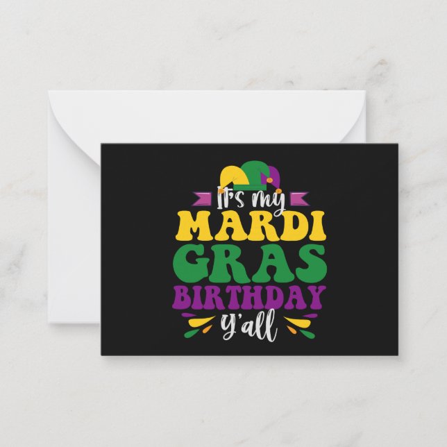 It's My Mardi Gras Birthday Y'all Funny Carnival Card (Front)