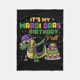 Its My Mardi Gras Birthday Yall Mardi Gras Happy B Fleece Blanket