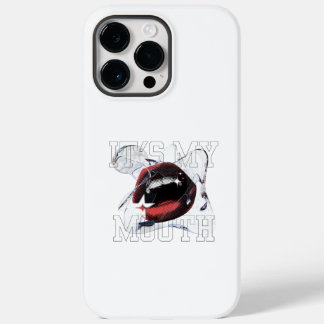 It's My Mouth Edgy Glitch Halftone Lips Case-Mate iPhone 14 Pro Max Case